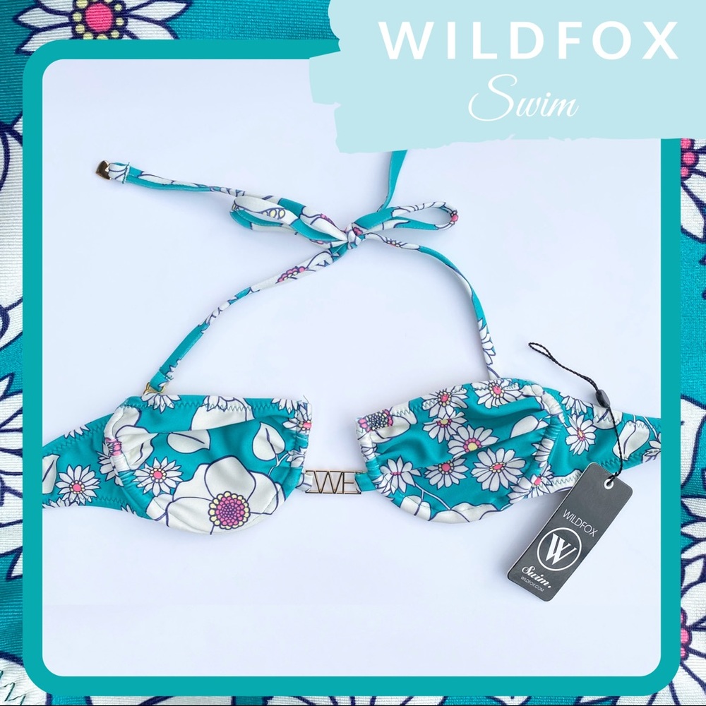 NWT WILDFOX Sixties Floral Bandeau Bikini Top